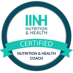 Certified Nutrition & Health Coach badge with IINH logo