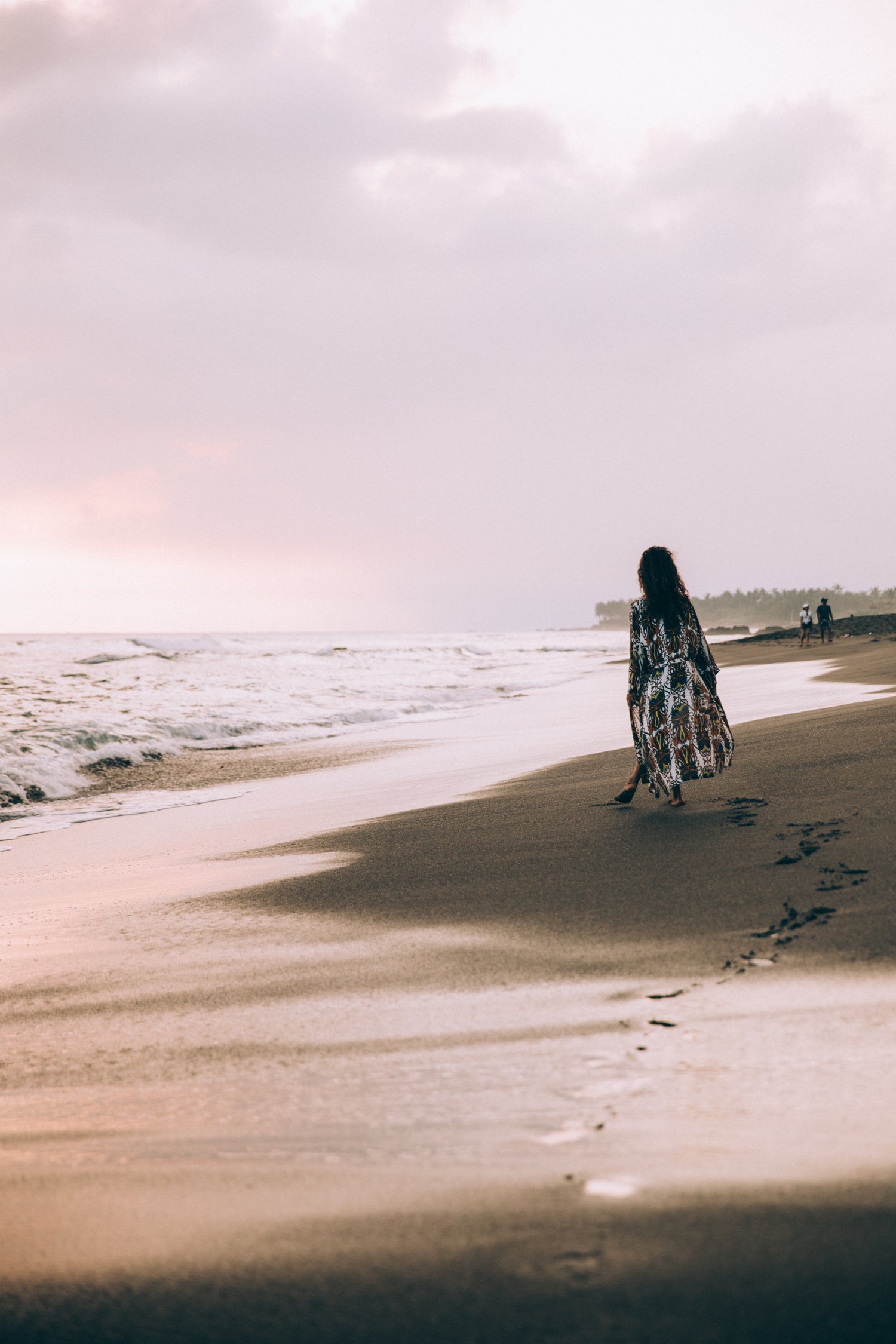 Woman looking in the distance on her own